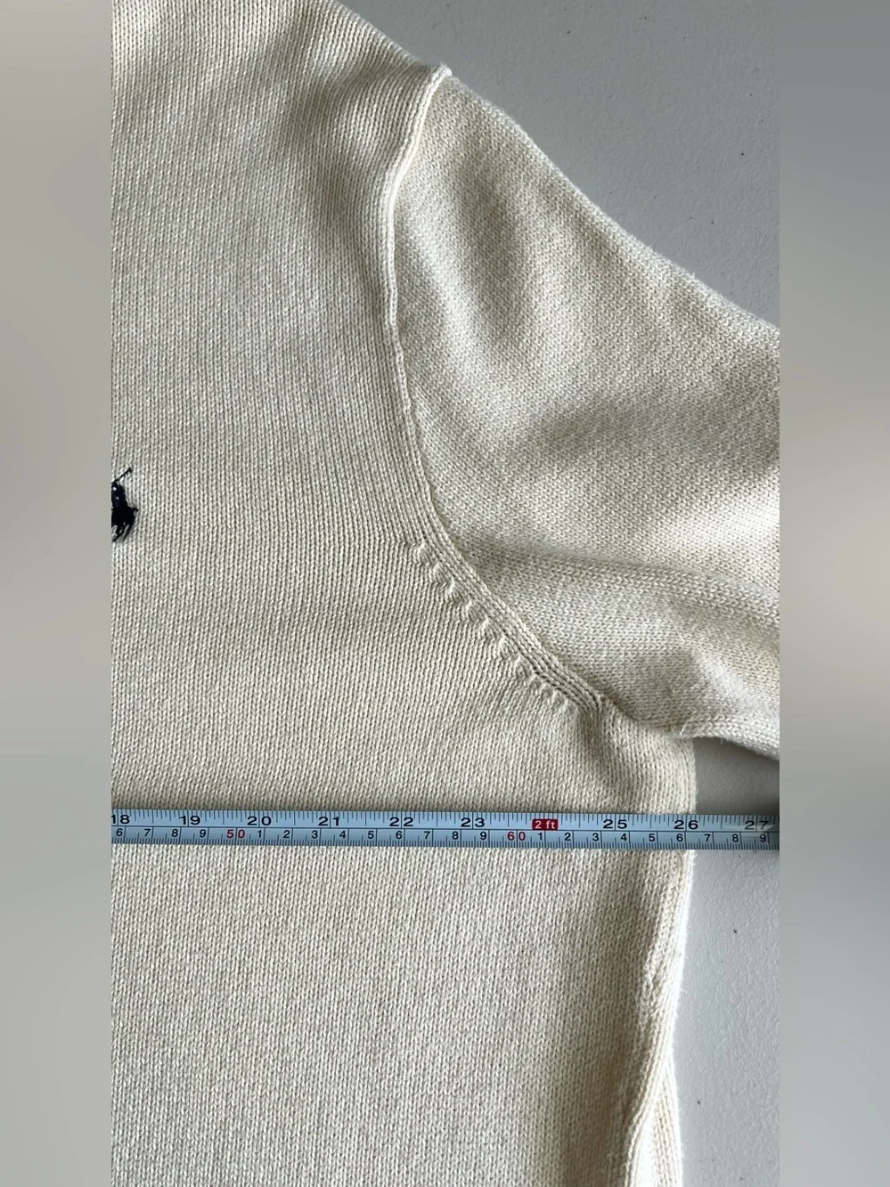 Polo Ralph Lauren Cotton Knit Quarter Zip Sweater Cream Ivory XXL